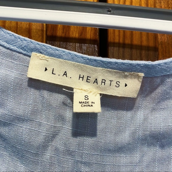 LA Hearts Tie Front Long Sleeve - Picture 3 of 5